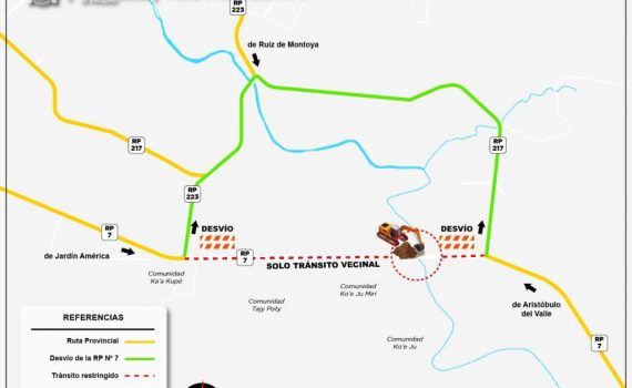 Desde el lunes se corta la ruta provincial 7 sobre el Cuña Pirú